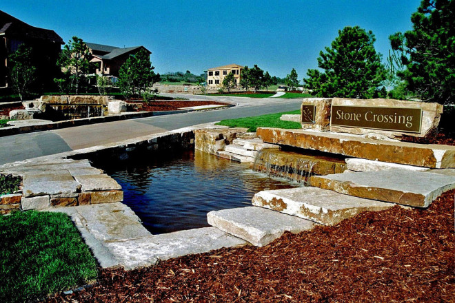 Design: Architects: Wenk & Assoc., Denver, CO. Installation: Windmill Construction/ The Ingels Company / Robertson’s Landscaping, Colorado Springs, CO.