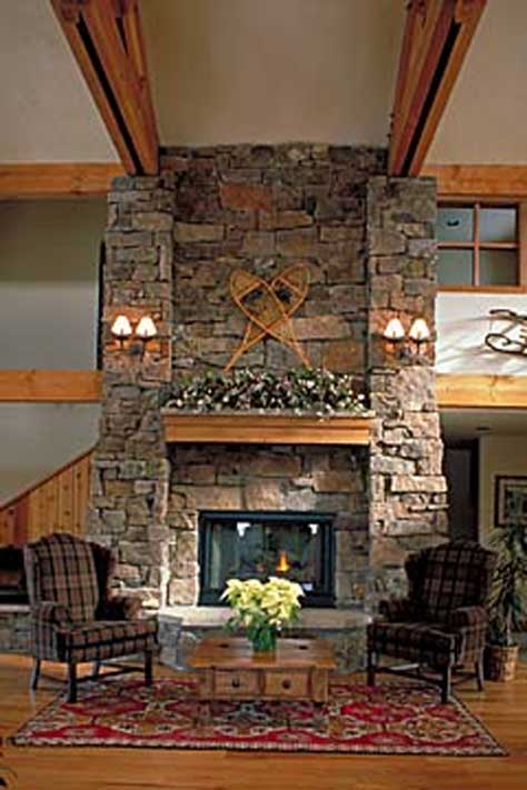 Siloam Field Stone full thickness veneer was used on the face of a floor to ceiling gorgeous fireplace for a residence in Silverthorne, CO.